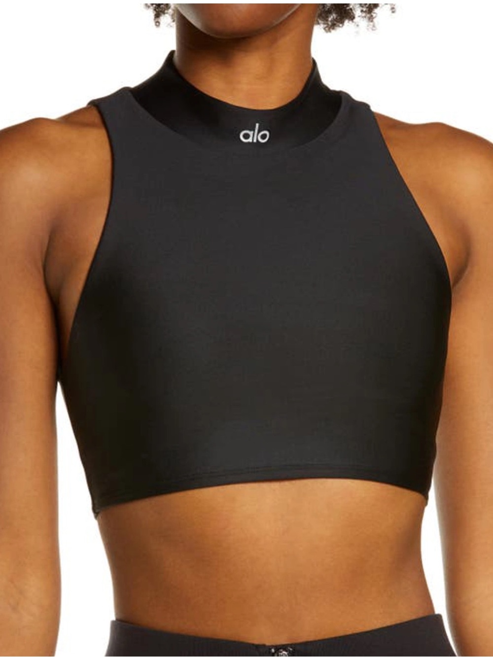 Alo Yoga Airlift Fuse Tank Top Black size S Open Back Crop